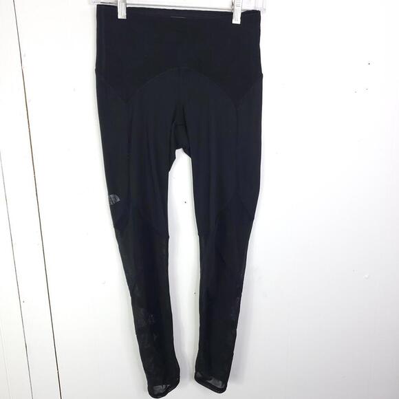 North Face Pants WOmens Small Leggings Flash Dry Mesh Cutouts Cropped Running - Picture 1 of 13